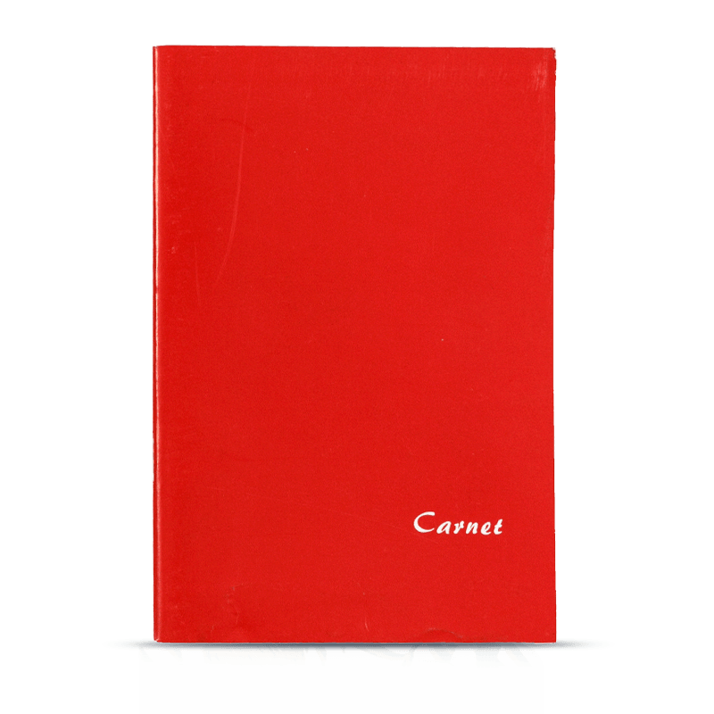 livro de exercícios com linha horizontal vermelha