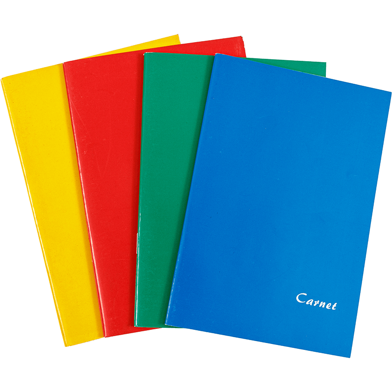 livro de exercícios com linha horizontal vermelha