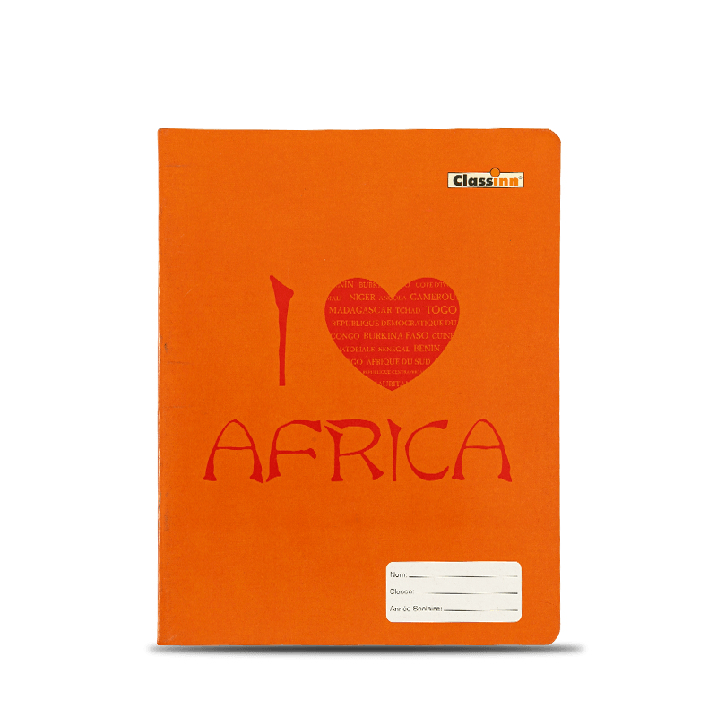 Livro de exercícios laranja com padrão de amor