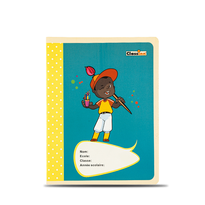 Livro de exercícios verde com padrão de menino feliz Livro de exercícios verde com padrão de menino feliz